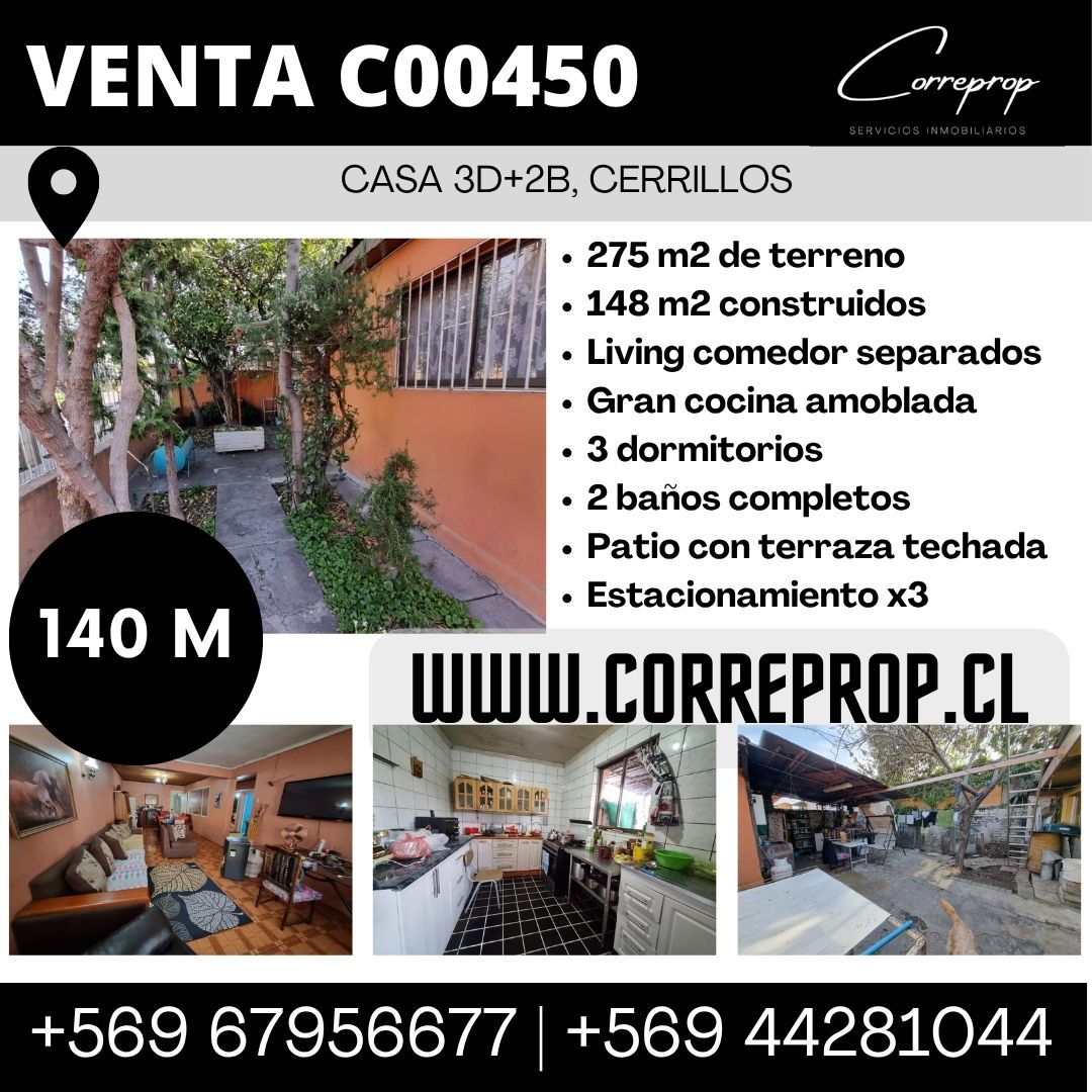 C00450 Casa 3D+2B, Cerrillos